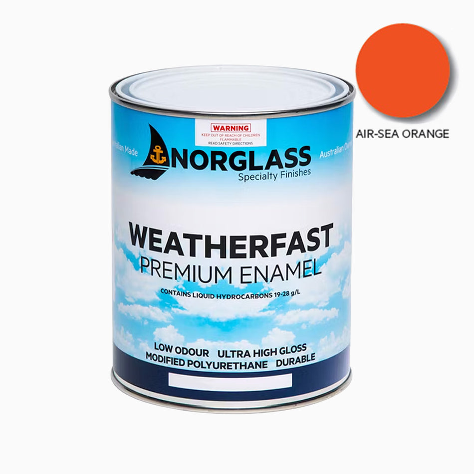NORGLASS Weatherfast Marine Premium Enamel 500ml Air Sea Orange High Gloss