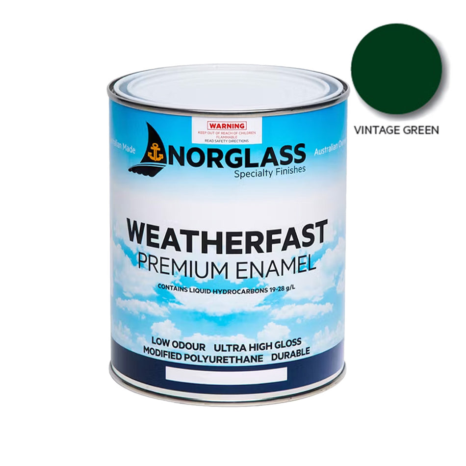 NORGLASS Weatherfast Marine Premium Enamel 1L Vintage Green High Gloss