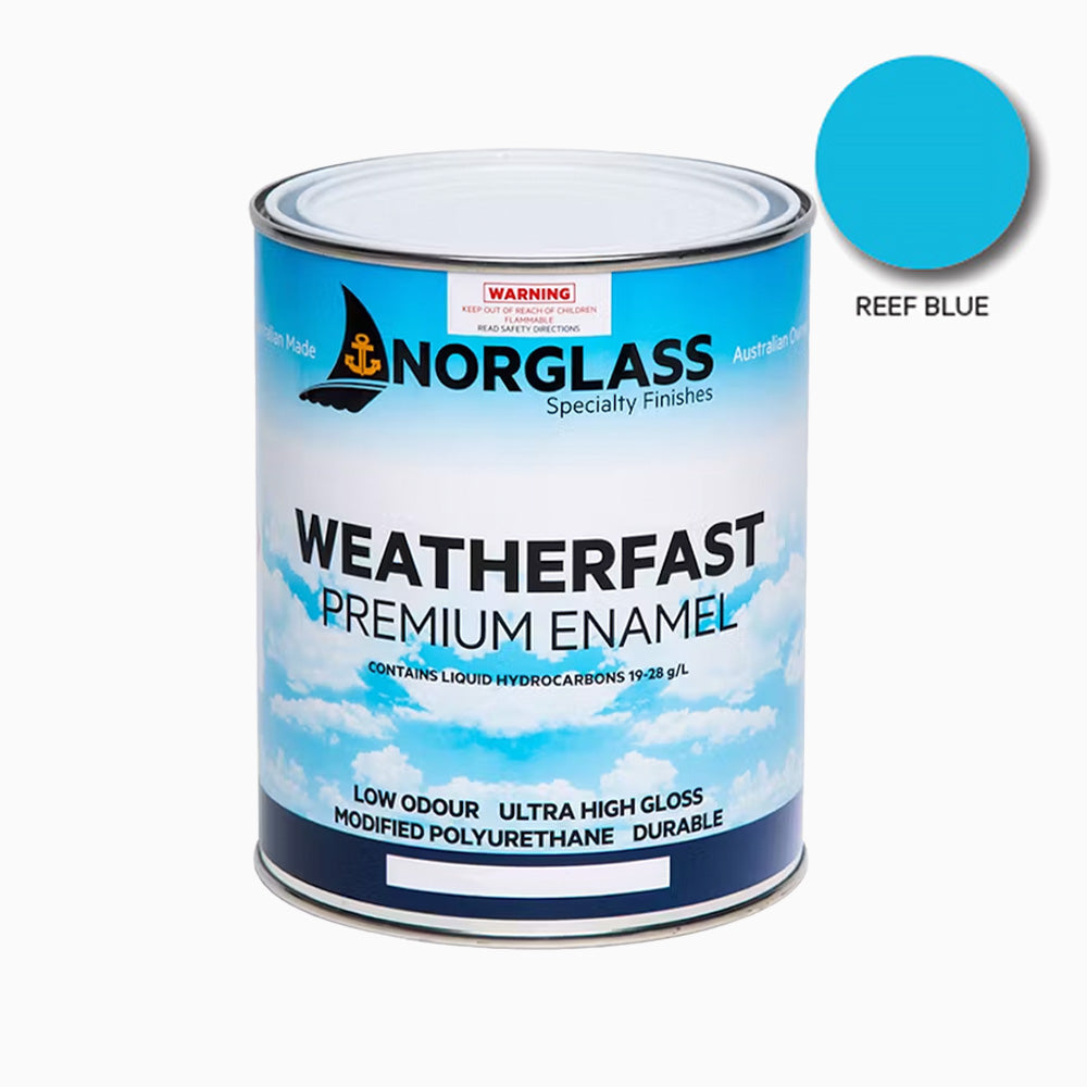 NORGLASS Weatherfast Marine Premium Enamel 1L Reef Blue High Gloss