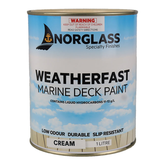 NORGLASS Weatherfast Marine Deck Paint Cream 1L Slip-Resistant Coating