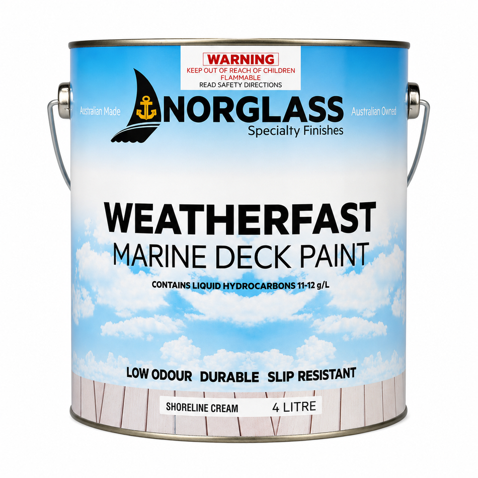 NORGLASS Weatherfast Slip Resistant Deck Paint Shoreline Cream 4L