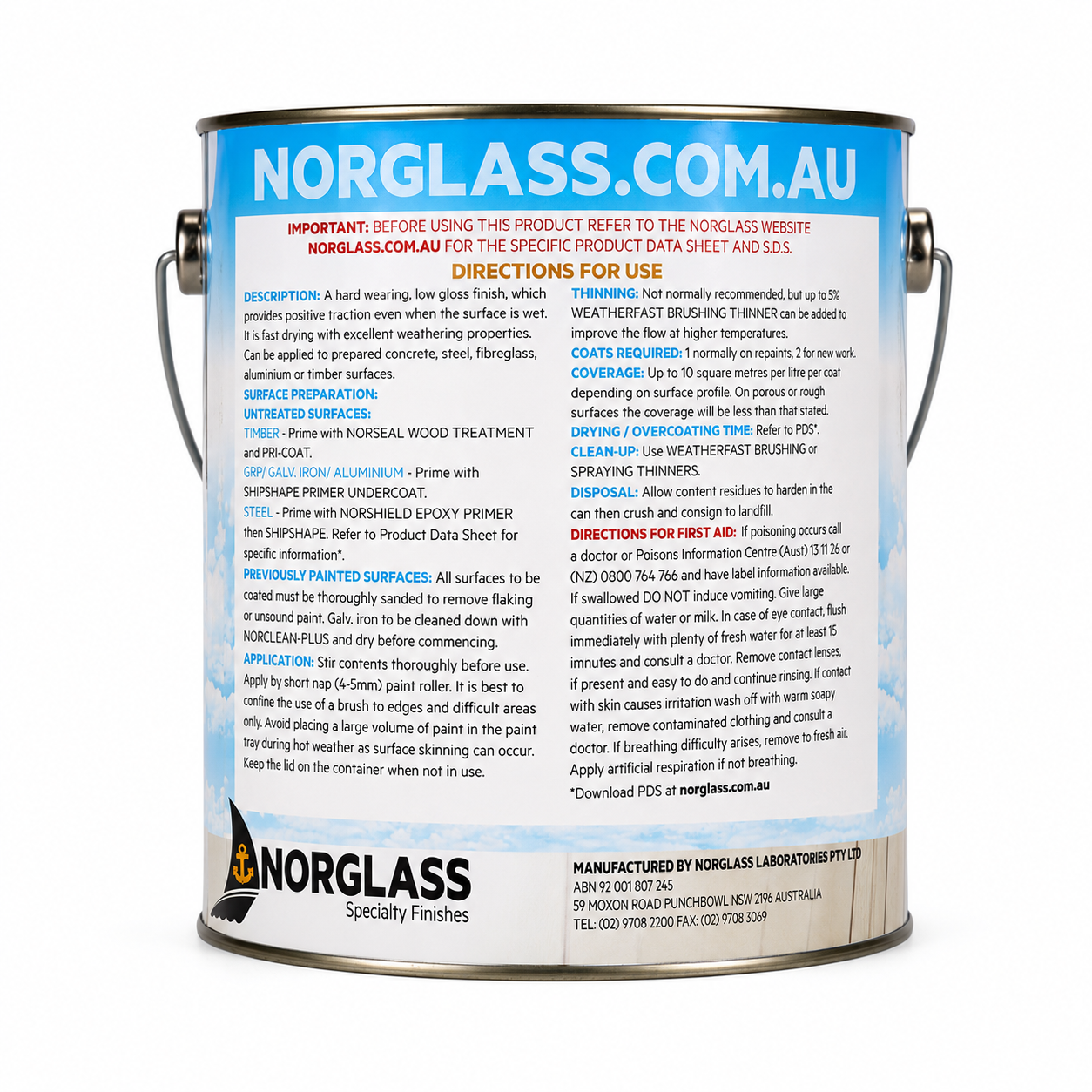NORGLASS Non Slip Deck Paint Arctic White 4L
