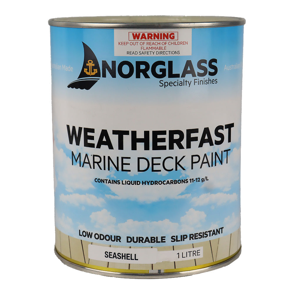 NORGLASS Weatherfast Marine Deck Paint Seashell 1L Slip-Resistant Coating