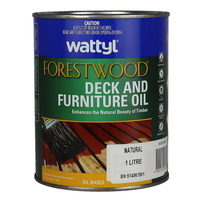 WATTYL Forestwood Deck & Furniture Oil Natural 1L Timber Oil
