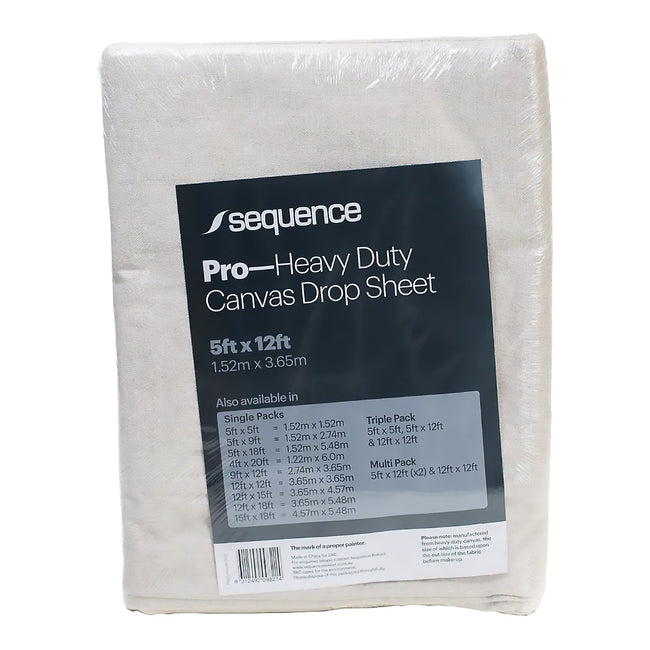 SEQUENCE Rokset Canvas Drop Sheet 5 x 12 Feet Painting Floor Protection