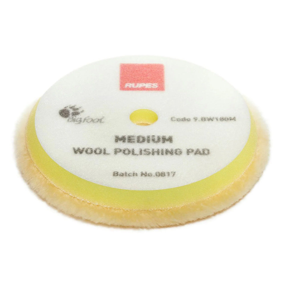 RUPES Bigfoot 150/180mm Wool Medium Yellow Polishing Pad 9.BW180M x 5 Pack