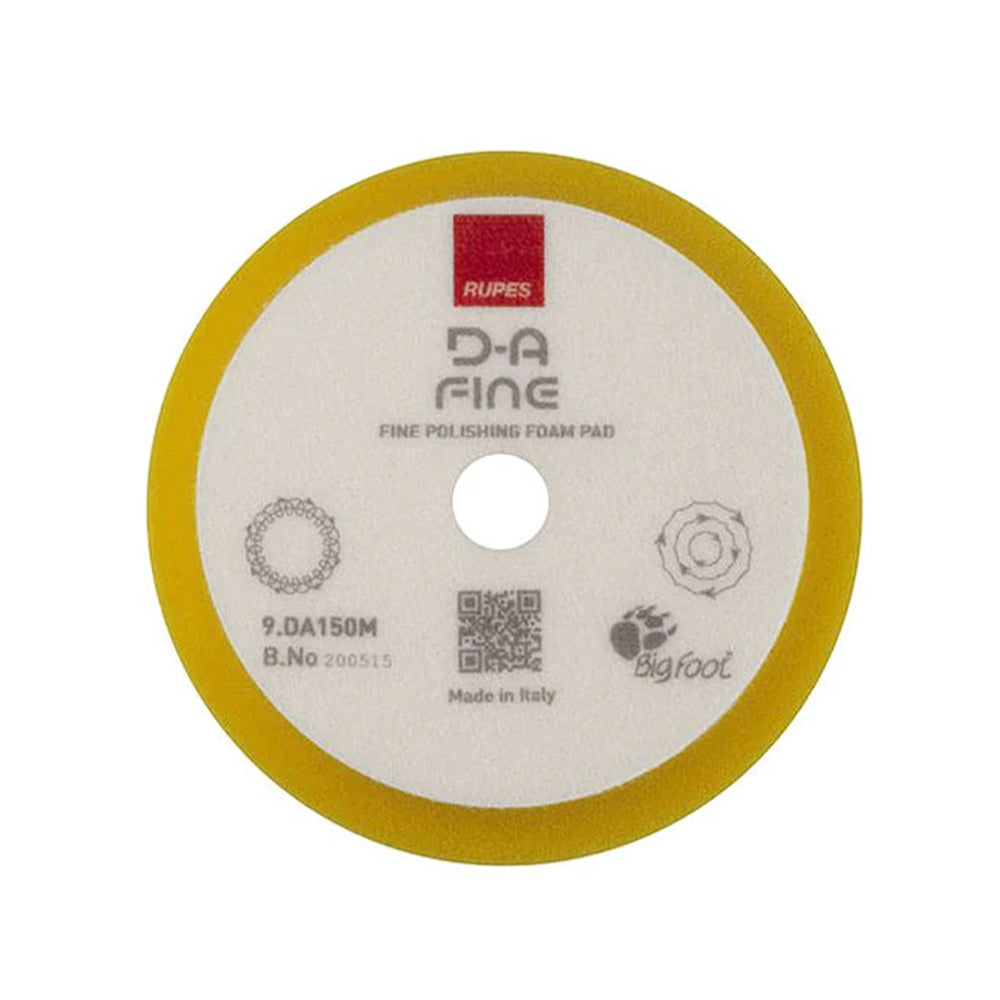 RUPES Bigfoot 130/150mm Fine Yellow Hook & Loop Polishing Pad 9.DA150M