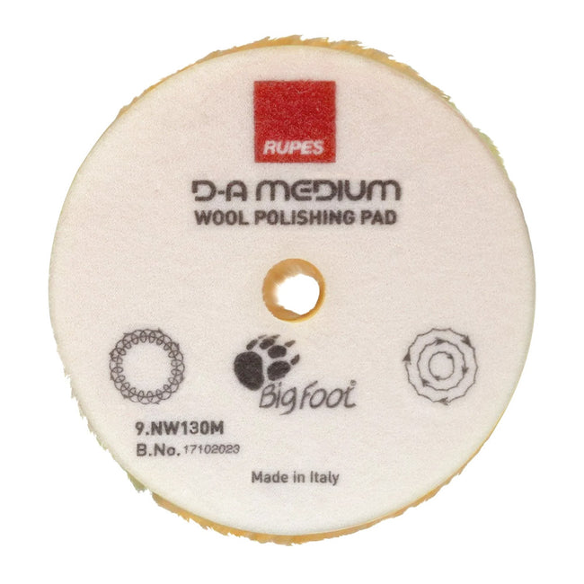 RUPES DA Medium Wool Polishing Pads 130mm 5" Hook & Loop 9.NW130M
