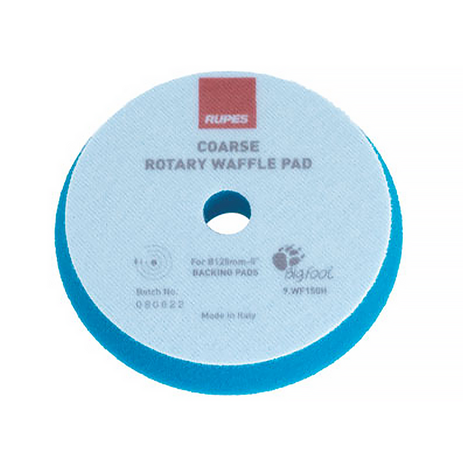 RUPES Bigfoot Rotary Hook On Foam Waffle Pad Coarse Blue 125 mm - 140 mm