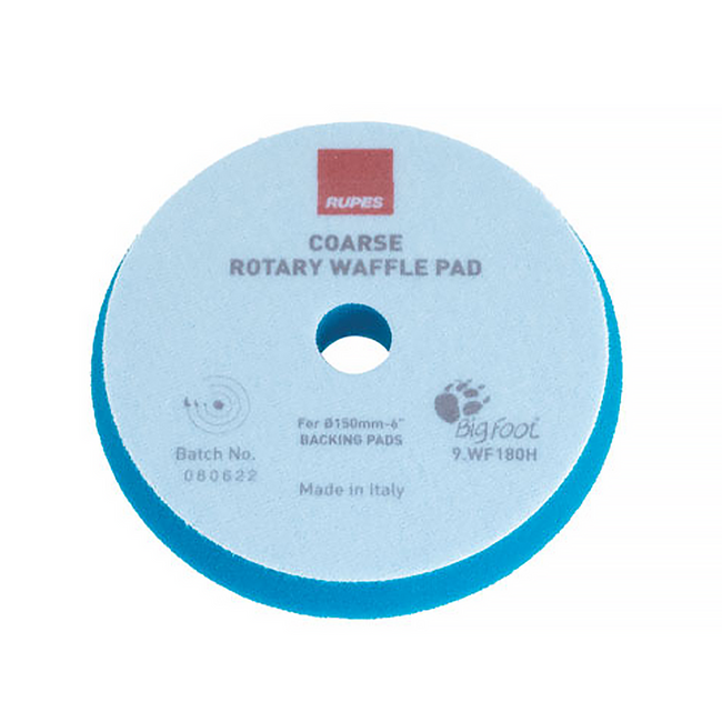 RUPES Bigfoot Rotary Hook On Foam Waffle Pad Coarse Blue 150 mm - 165 mm