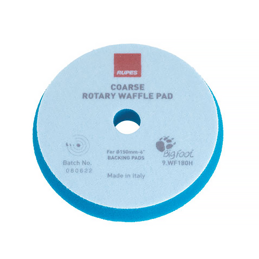 RUPES Bigfoot Rotary Hook On Foam Waffle Pad Coarse Blue 170 mm - 180 mm