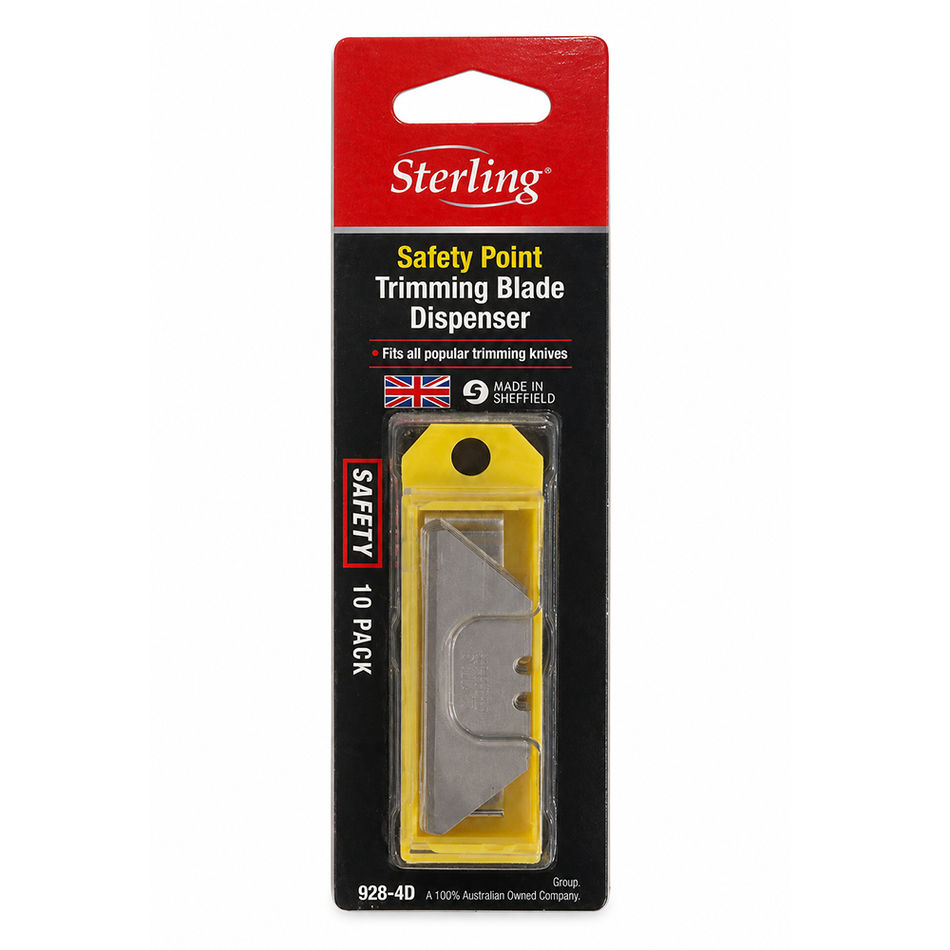 STERLING 928-4D Heavy Duty Bull Nose Safety Utility Blades 10 Pack Dispenser