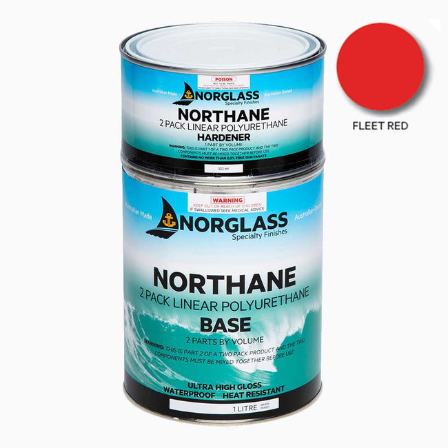 NORGLASS Northane Marine 2 Pack Linear Polyurethane 1L Fleet Red