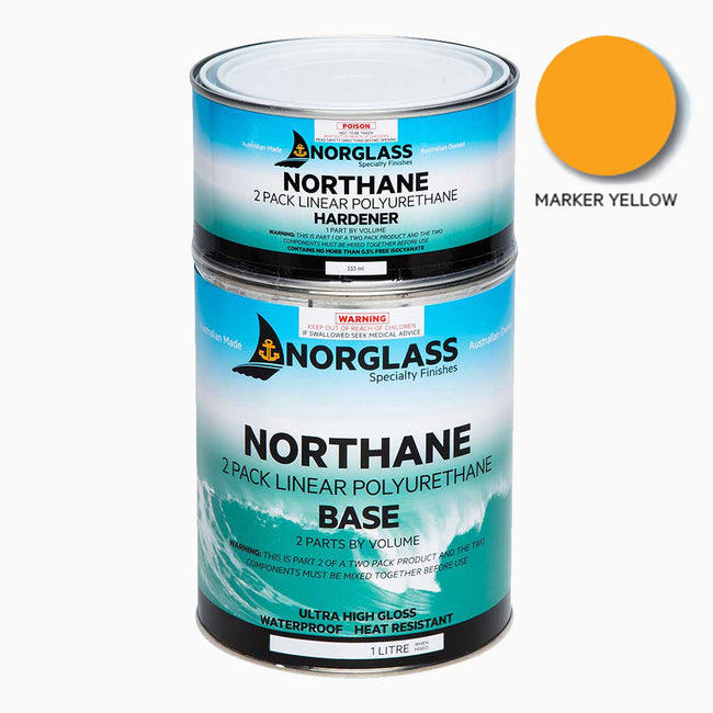 NORGLASS Northane Marine 2 Pack Linear Polyurethane 1L Marker Yellow