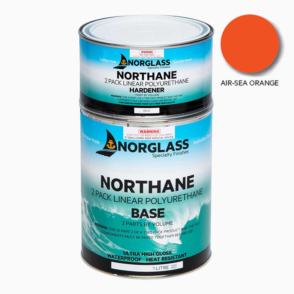 NORGLASS Northane Marine 2 Pack Linear Polyurethane 1L Air Sea Orange