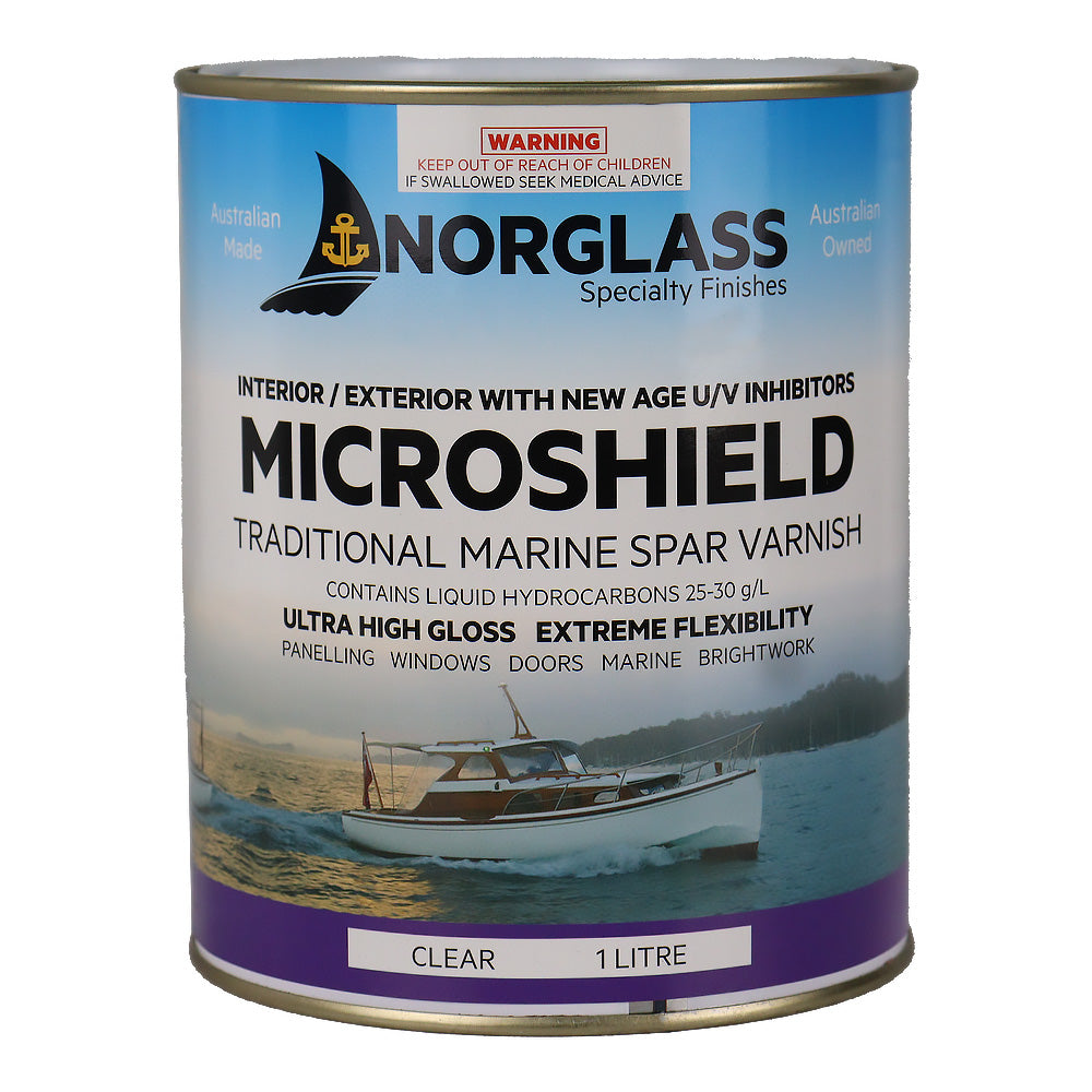NORGLASS Microshield Marine Varnish 1L High-Gloss Exterior Timber Protection