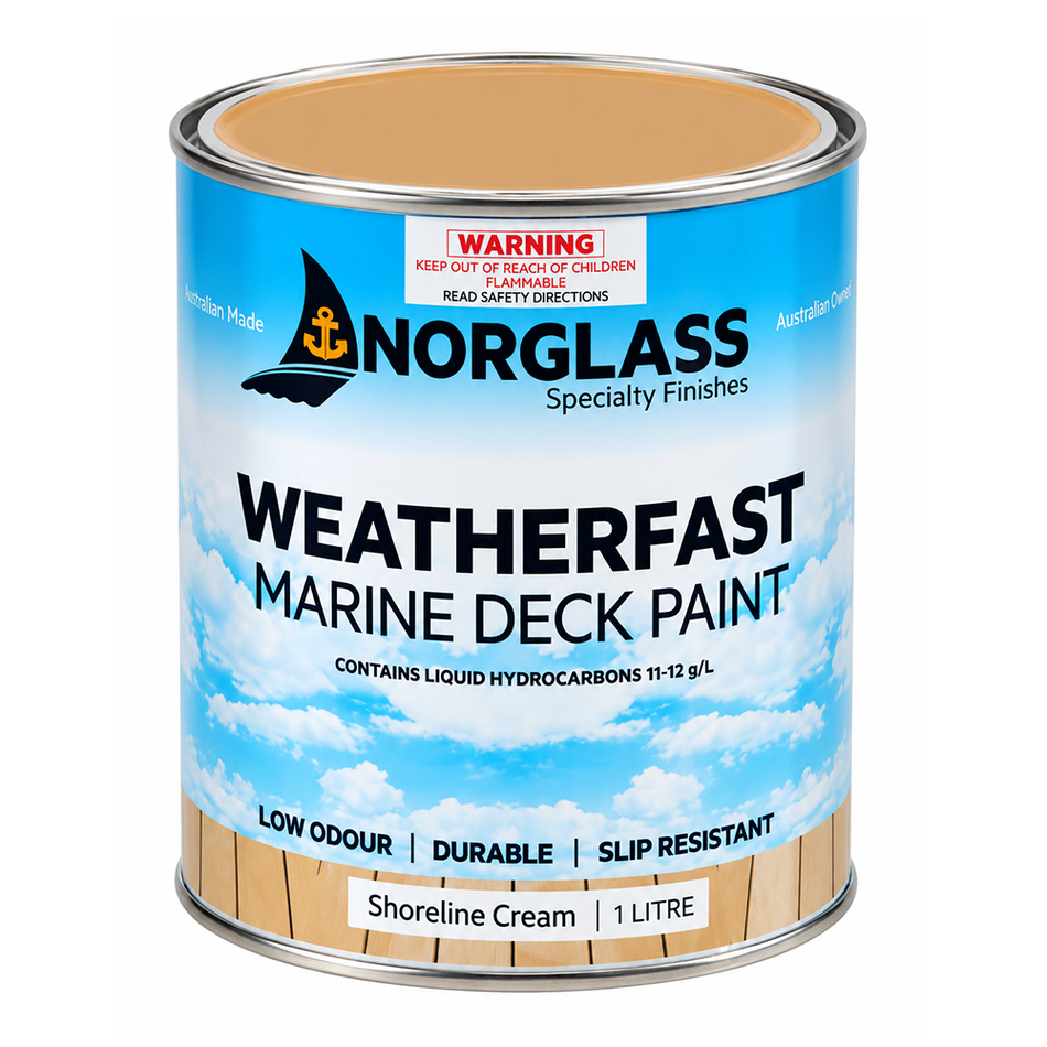 NORGLASS Weatherfast Slip Resistant Deck Paint Shoreline Cream 1L