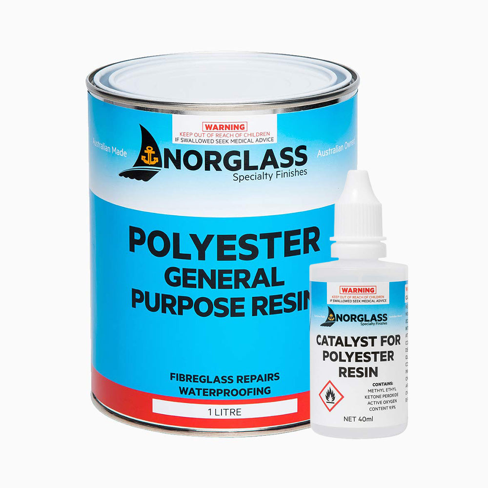 NORGLASS General Purpose Fiberglass Polyester Resin 1L Including 40ml Catalyst