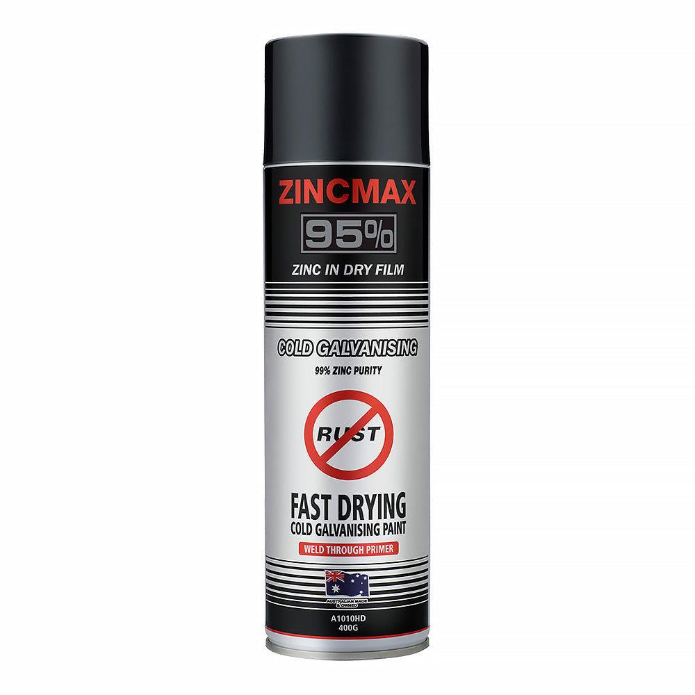 SILVER ZINC SUPPLIES ZincMax 95 Cold Galvanising Metal Primer 400g Aerosol 95% Dry Film