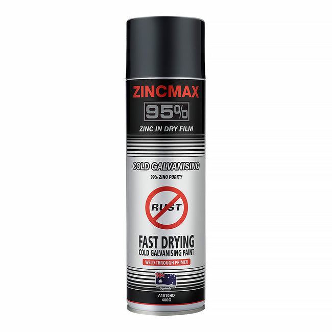 SILVER ZINC SUPPLIES ZincMax 95 Cold Galvanising Metal Primer 400g Aerosol 95% Dry Film