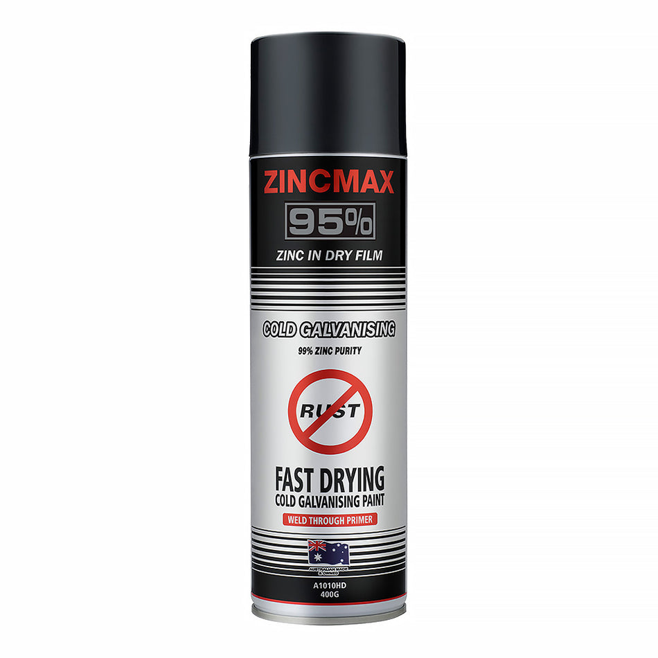 SILVER ZINC SUPPLIES ZincMax 95 Cold Galvanising Metal Primer 400g Aerosol 95% Dry Film