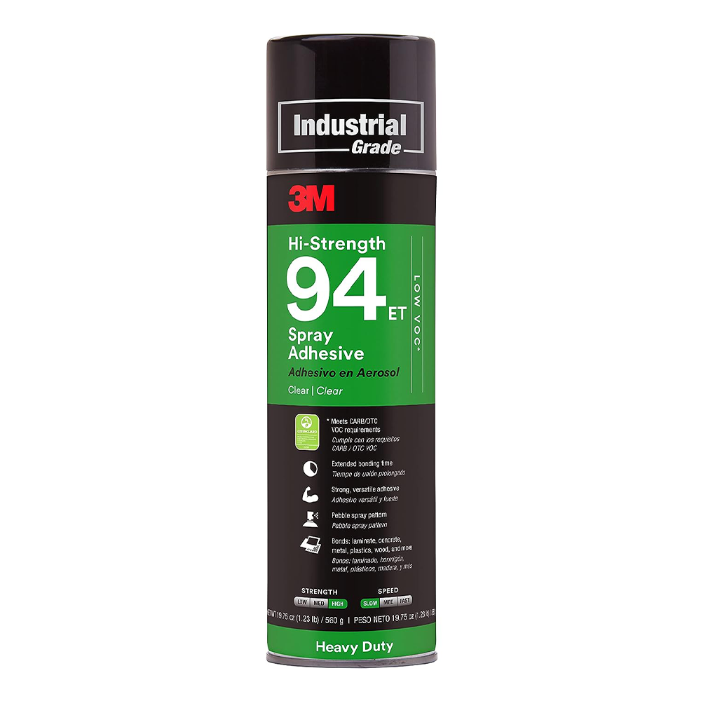 3M 94ET High Strength Spray Adhesive 560g Low VOC <20% Clear Aerosol