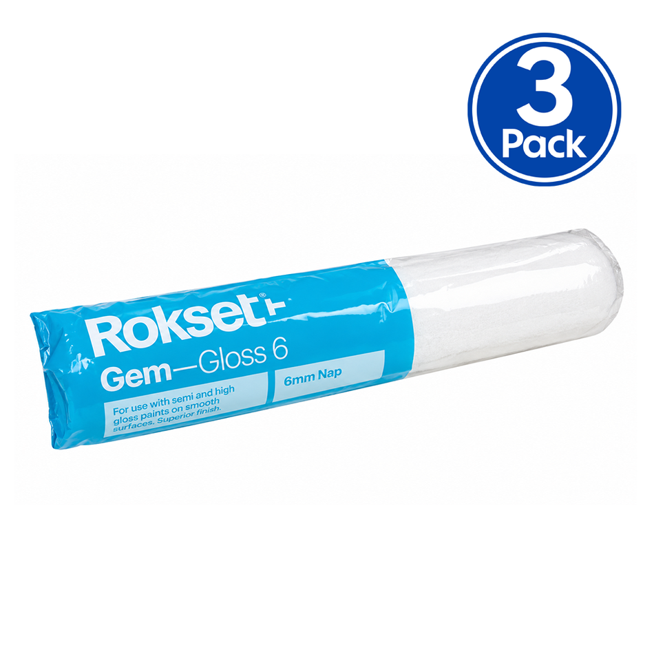 ROKSET Little Gem 270mm 6mm Nap Microfibre Paint Roller Covers 3 Pack