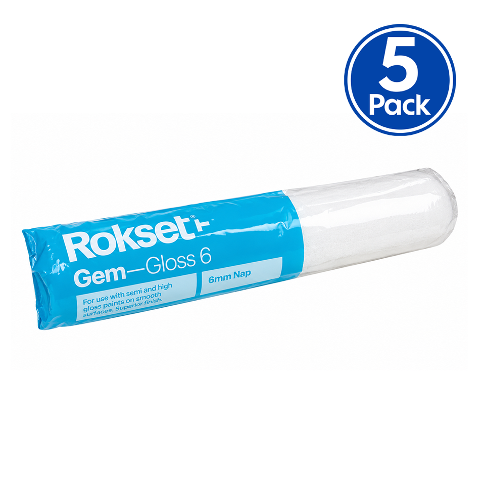 ROKSET Little Gem 270mm 6mm Nap Microfibre Paint Roller Covers 5 Pack
