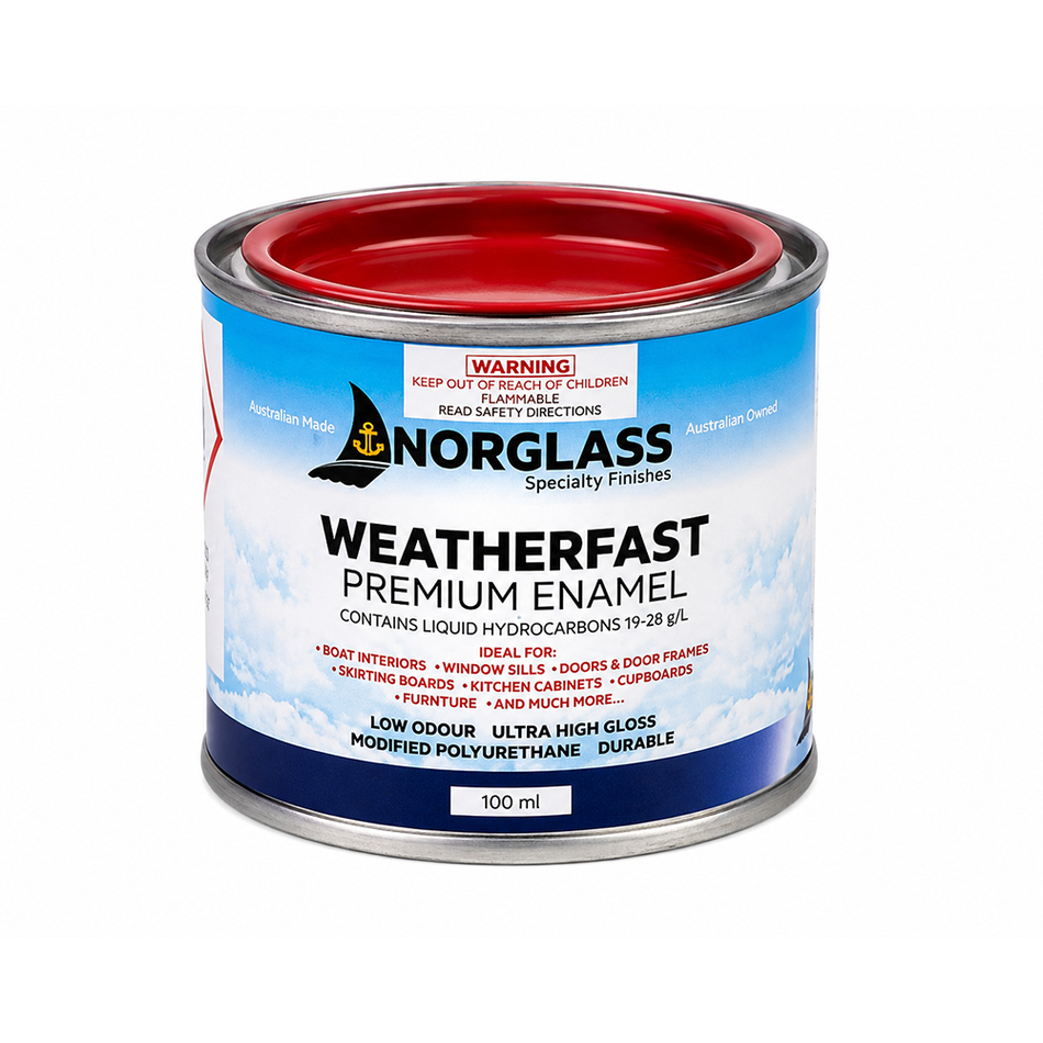 NORGLASS Weatherfast Premium Enamel Fleet Red 100ml