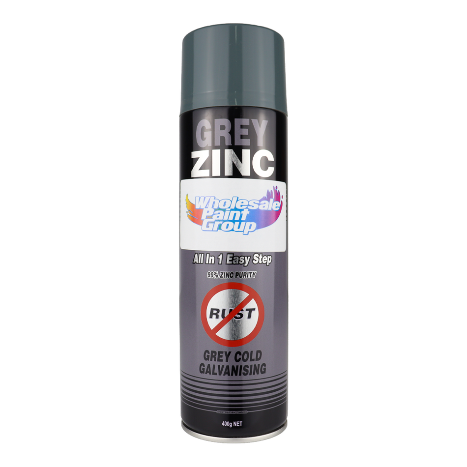 SILVER ZINC SUPPLIES 3 in 1 Cold Galvanising Metal Primer Grey 400g Aerosol 99% Zinc