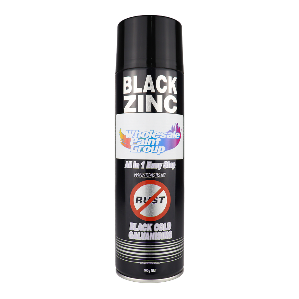SILVER ZINC SUPPLIES 3 in 1 Cold Galvanising Metal Primer Black 400g Aerosol 99% Zinc