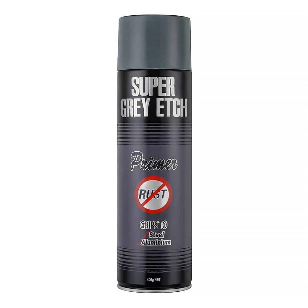 SILVER ZINC SUPPLIES Industrial 1K Epoxy Super Etch Metal Primer 400g Aerosol Grey