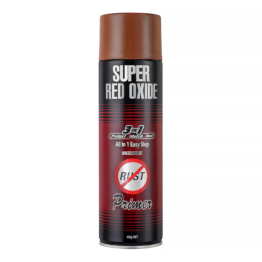 SILVER ZINC SUPPLIES 3 in 1 Cold Galvanising Metal Primer Red Oxide 400g Aerosol 99% Zinc