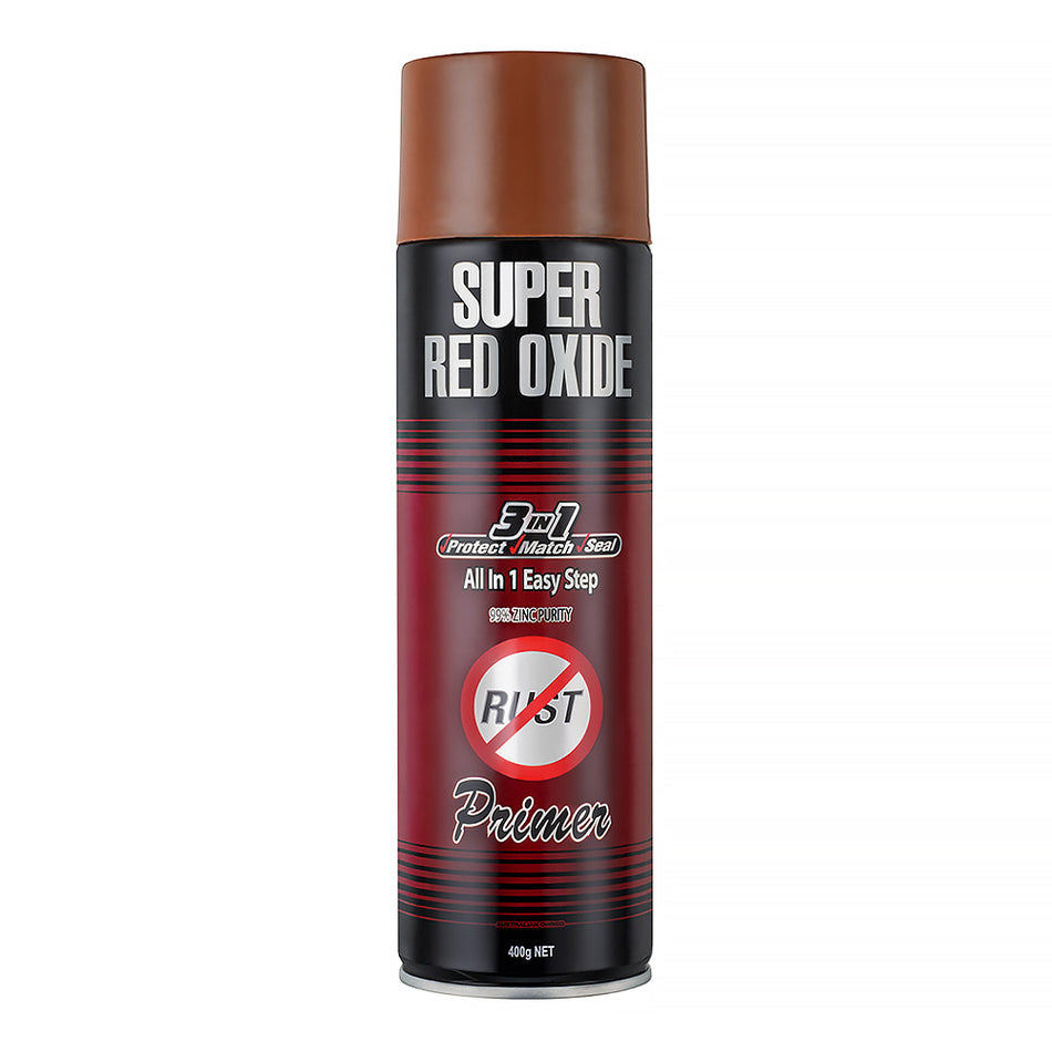SILVER ZINC SUPPLIES 3 in 1 Cold Galvanising Metal Primer Red Oxide 400g Aerosol 99% Zinc