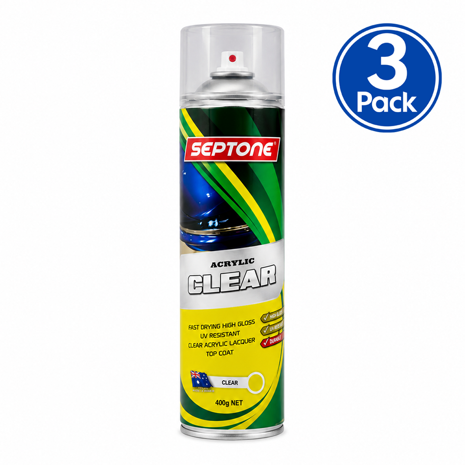 SEPTONE Professional Automotive Acrylic Clear Coat 400g 3 Pack
