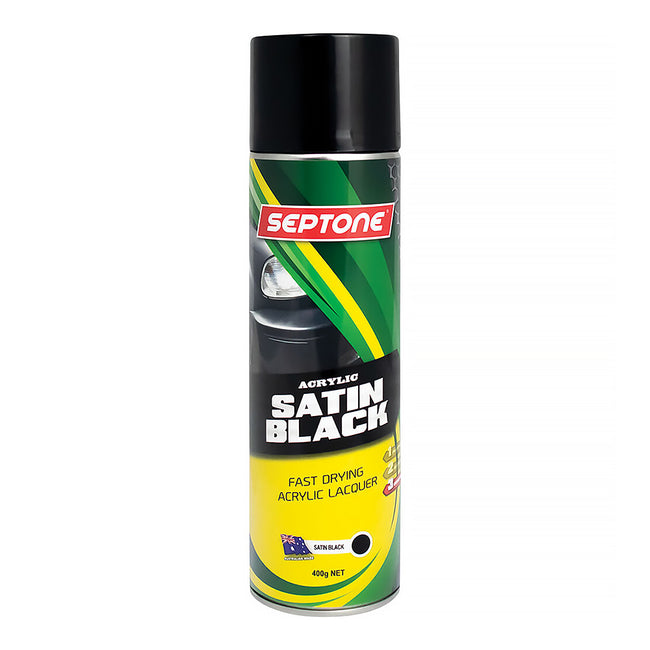 SEPTONE Automotive Acrylic Lacquer Spray Paint 400g Aerosol Satin Black