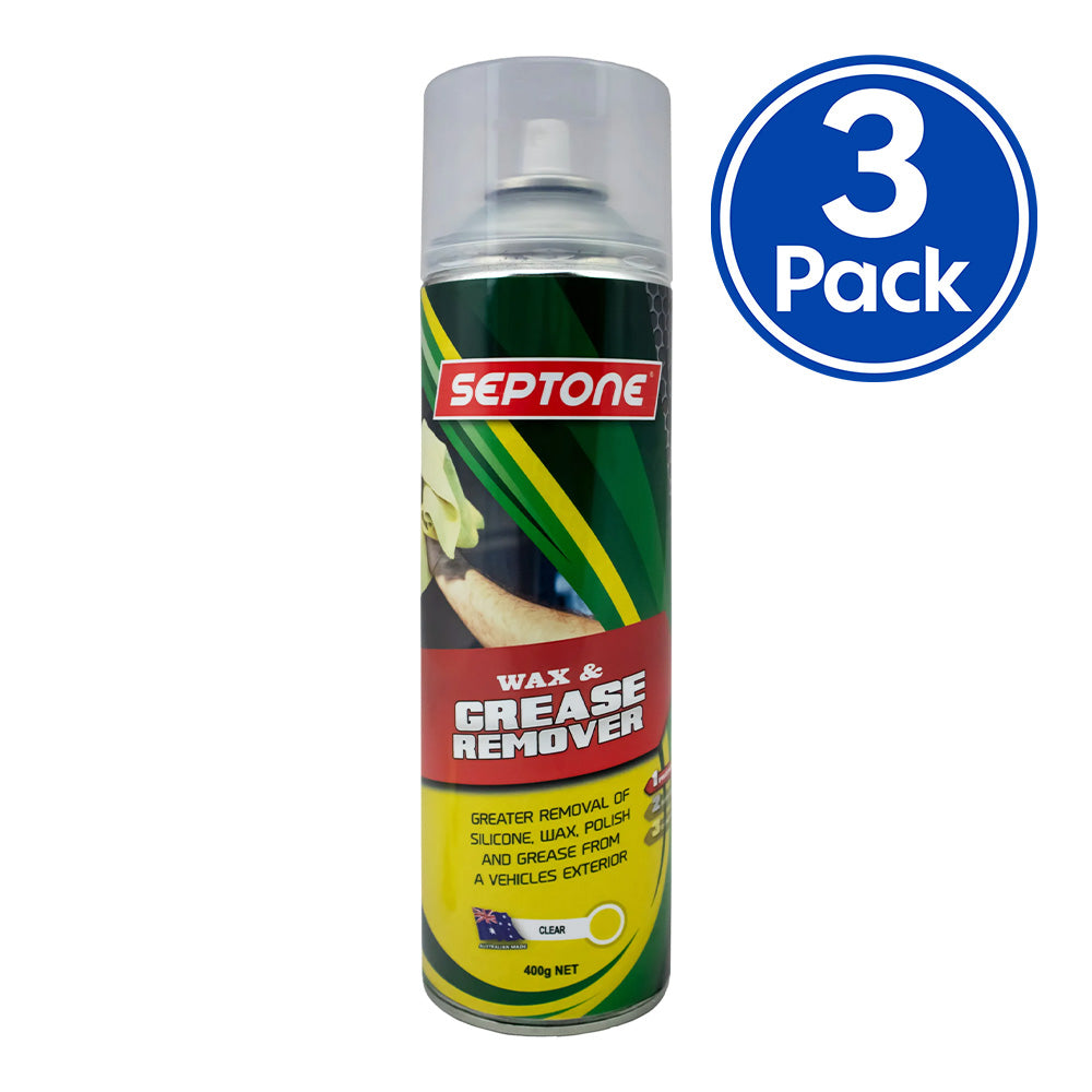 SEPTONE Wax and Grease Remover 400g Aerosol Pre Painting Cleaner x 3 Pack
