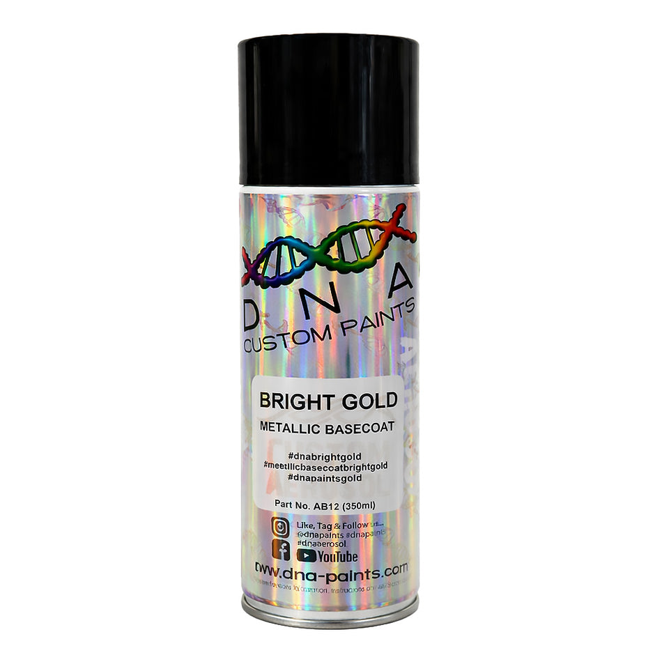 DNA PAINTS Metallic Basecoat Spray Paint 350ml Aerosol Bright Gold