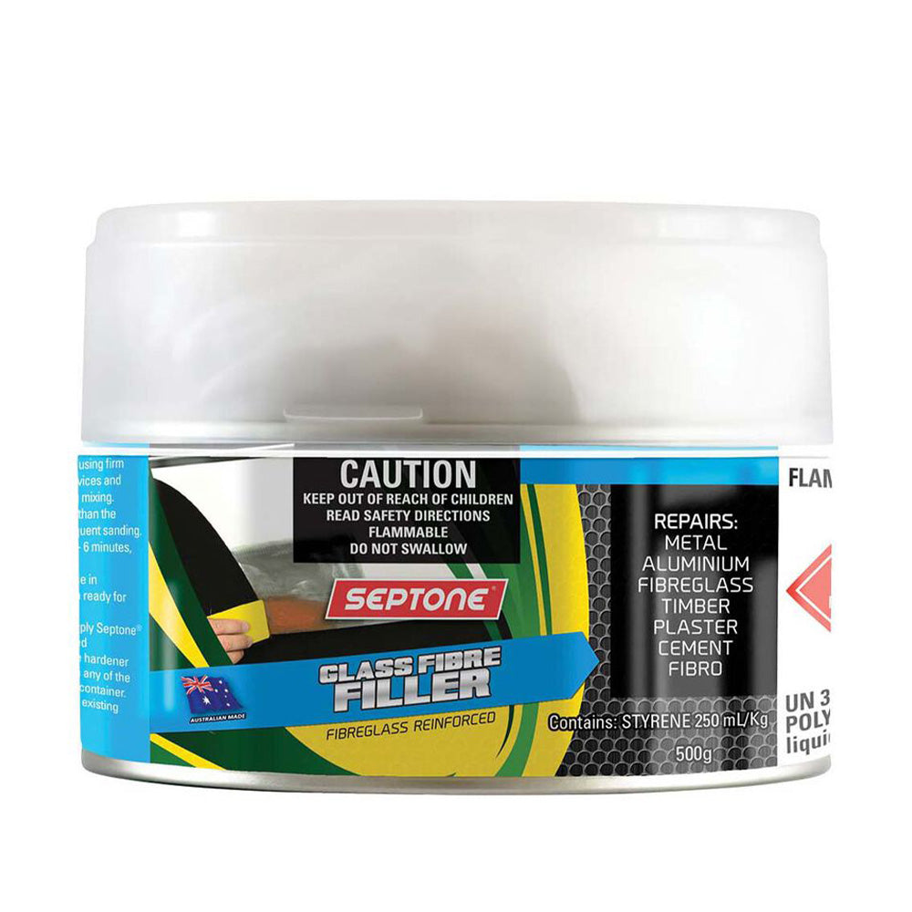 SEPTONE Glass Fibre Reinforced Polyester Filler Putty Bog with Hardener 500g