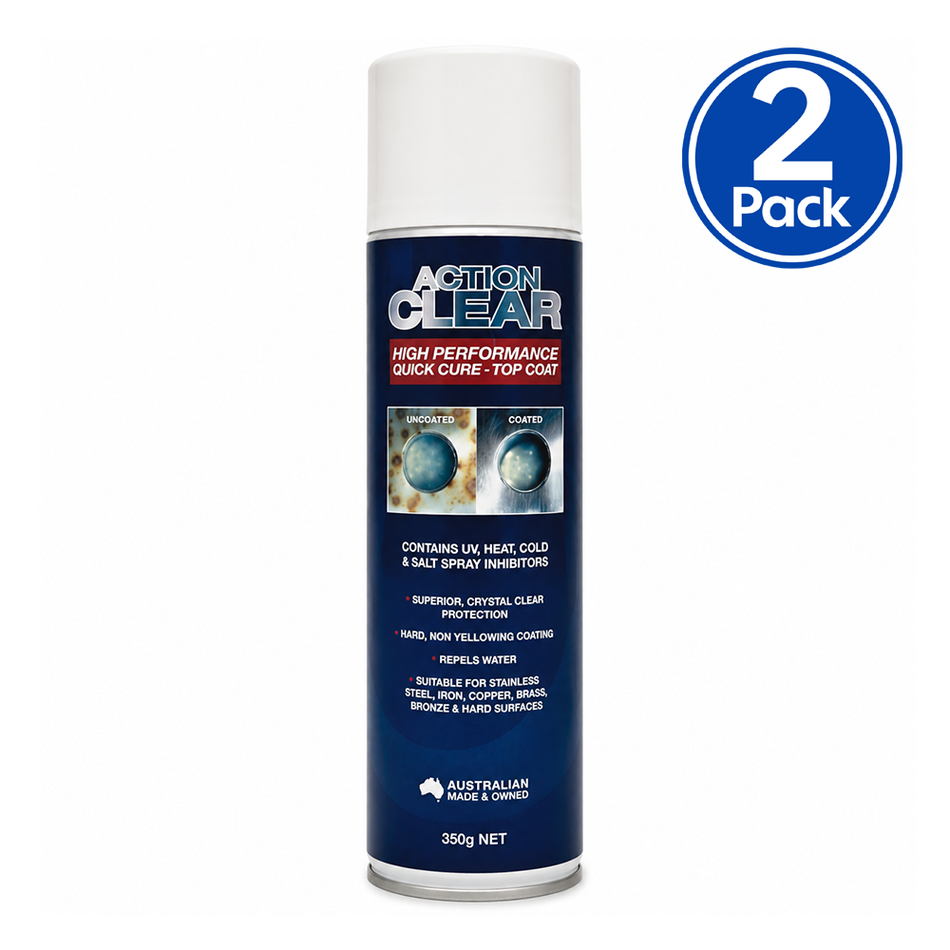 ACTION Clear Coat Aerosol Spray Corrosion Penetrating Rust Sealer 350g 2 Pack
