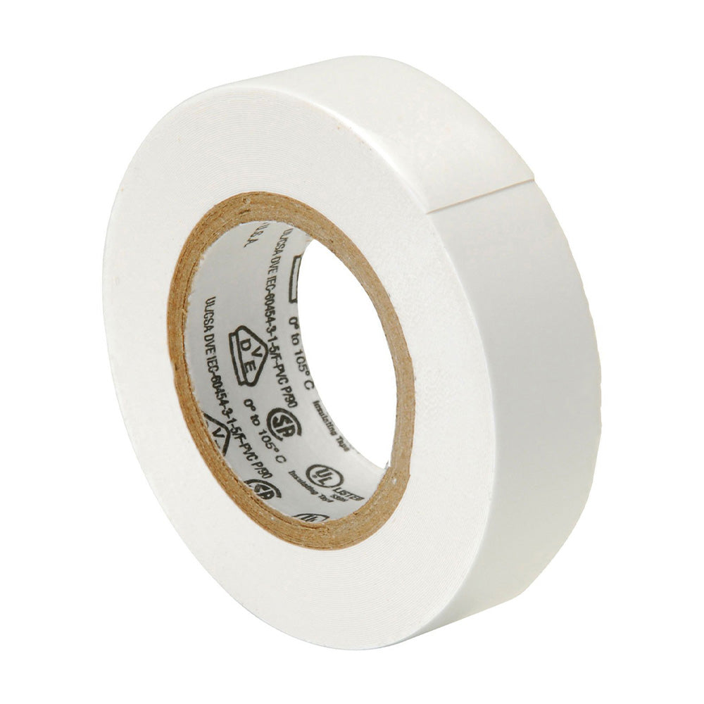 3M Temflex 1610 General Purpose Vinyl Electrical Tape 19mm x 20m White x 10 Pack