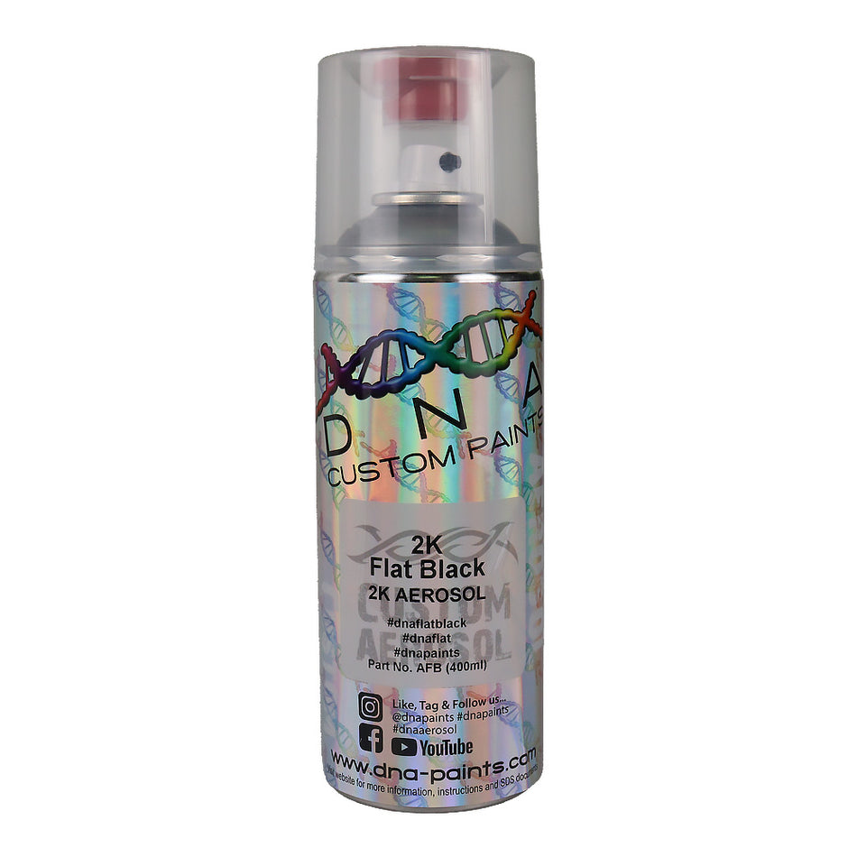 DNA 2K Flat Black Spray Paint 350ml Aerosol Professional Automotive Coating