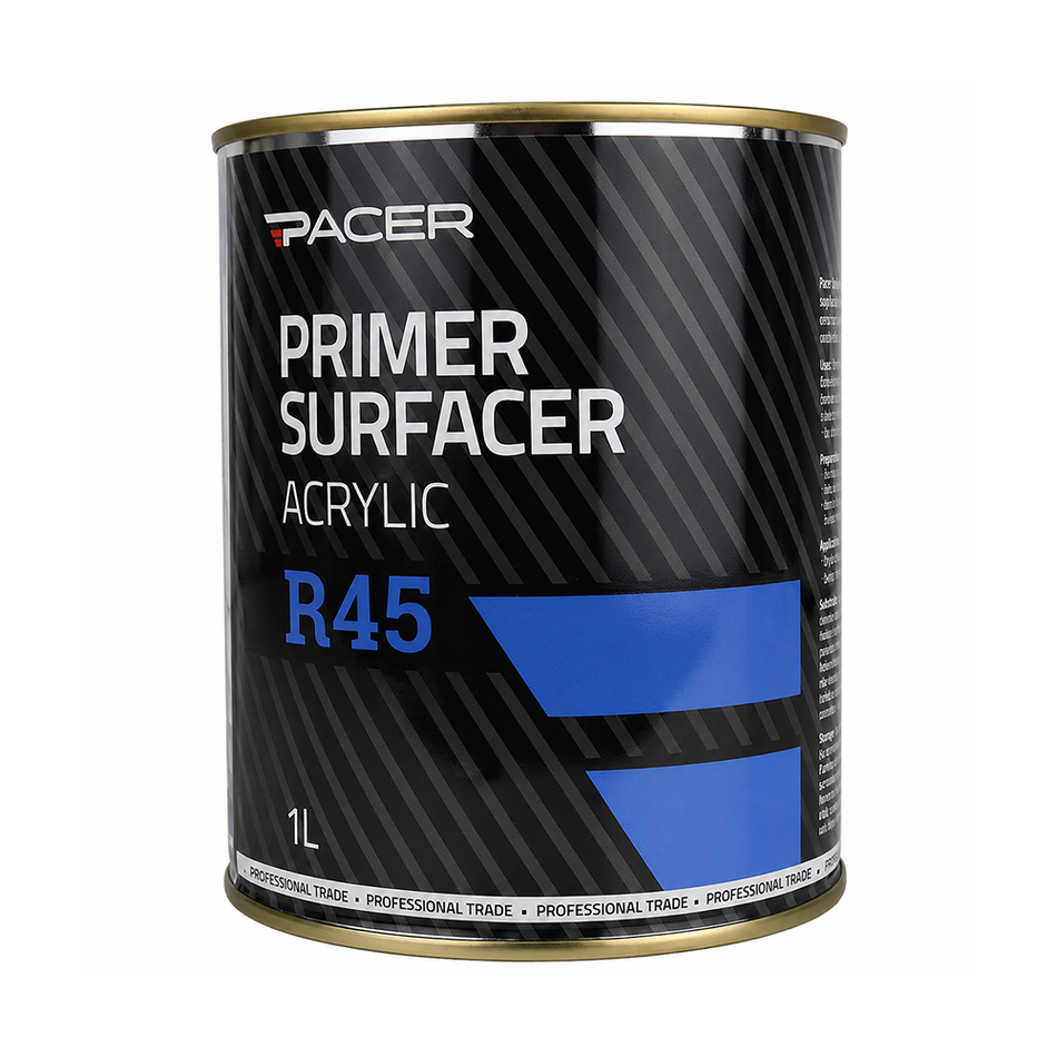 PACER R45 Acrylic Primer Surfacer 1L Grey High-Build Automotive Primer