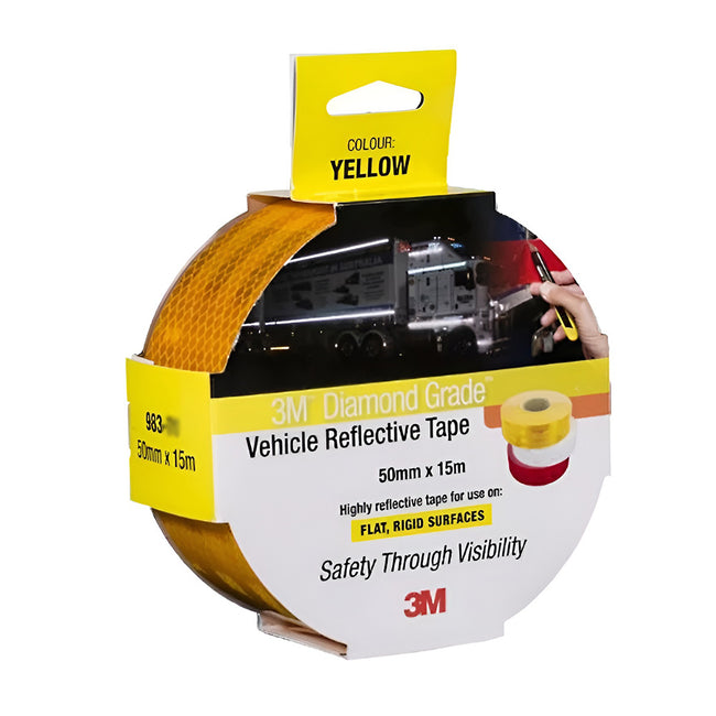 3M 983-71 Diamond Grade Reflective Tape 50mm x 15m Yellow Vehicle Safety