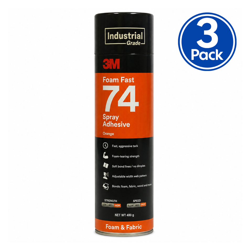 3M Foam Fast 74 Industrial Spray Adhesive 480g 3 Pack