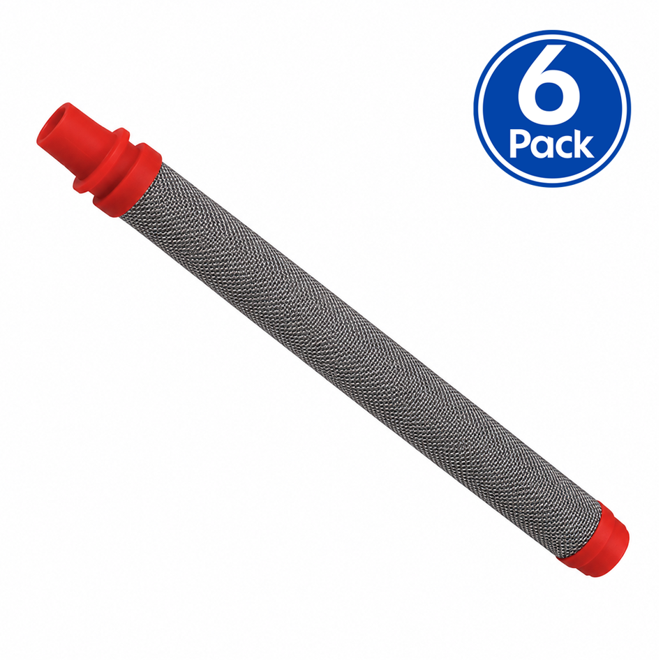 ASAB Super Fine Airless Spray Gun Filter Insert Red 150 Mesh 0.084mm 6 Pack