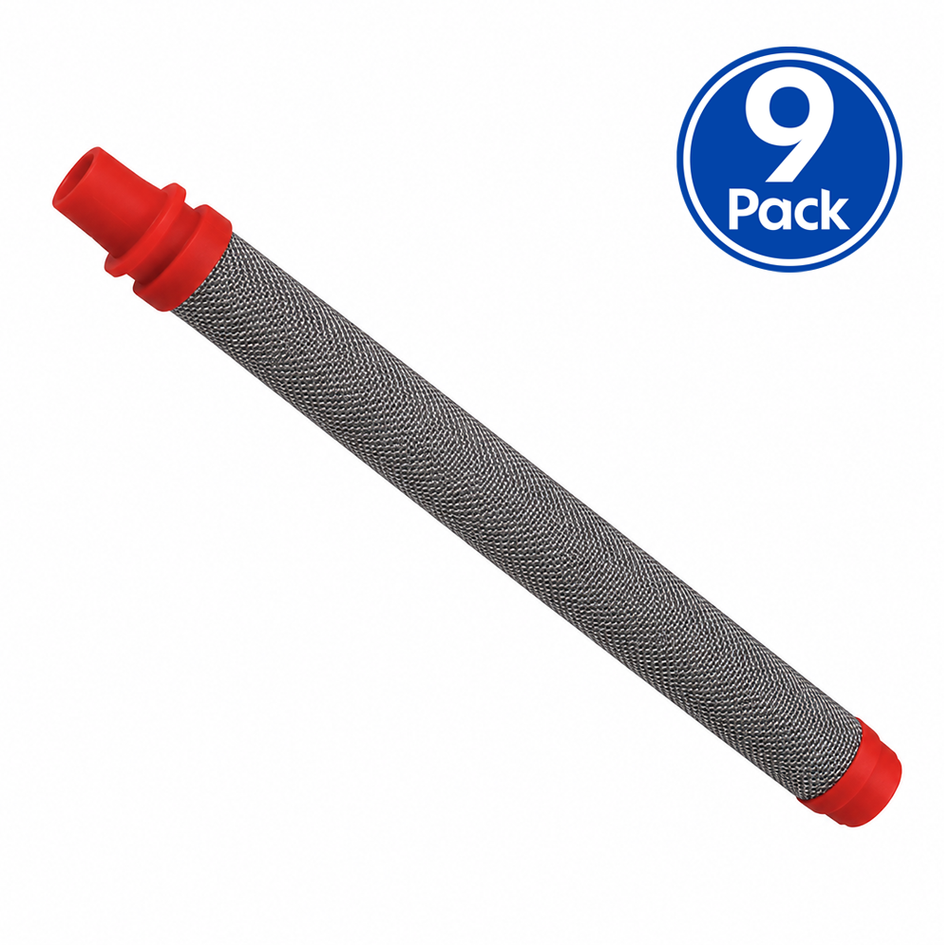 ASAB Super Fine Airless Spray Gun Filter Insert Red 150 Mesh 0.084mm 9 Pack