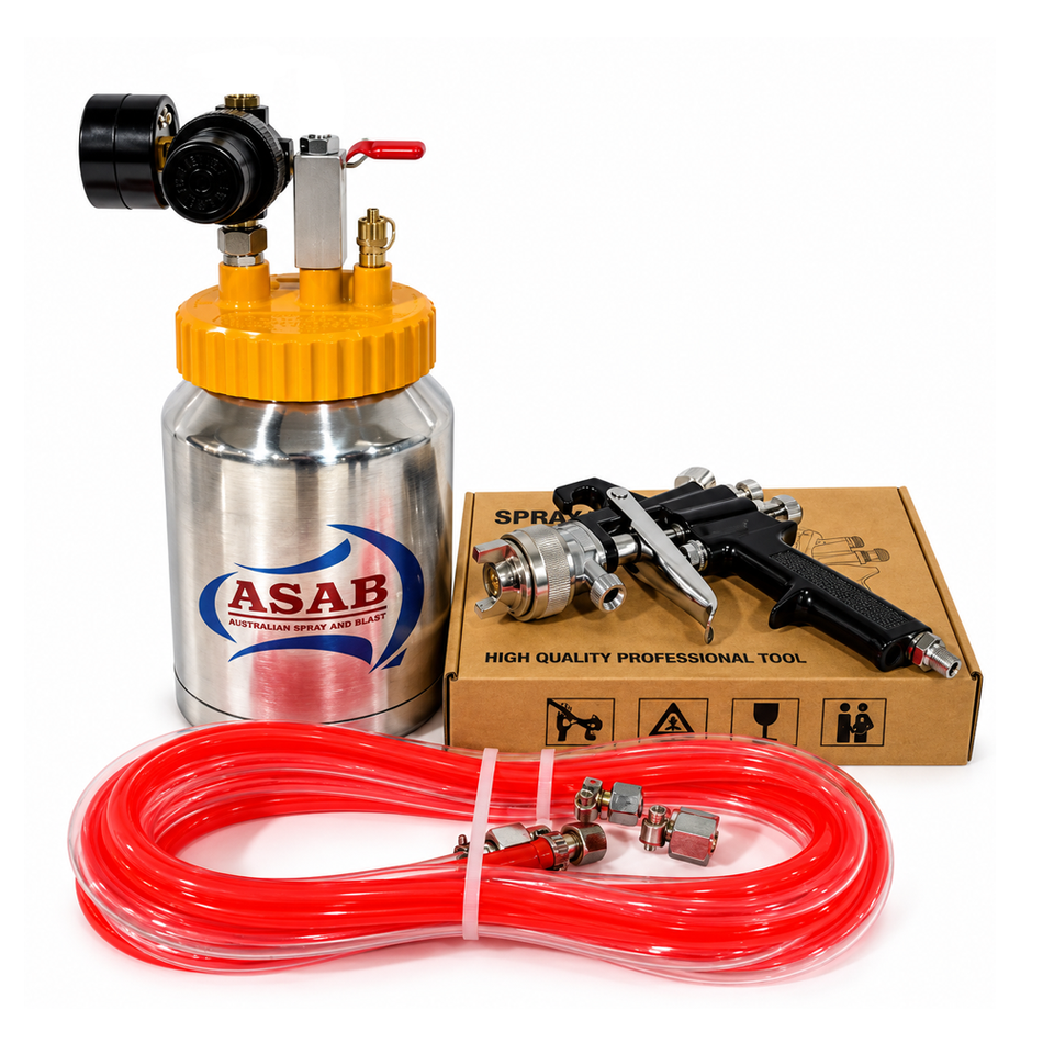 ASAB 2L Pressure Pot Spray Gun Kit 2mm with 3m Twin Hose