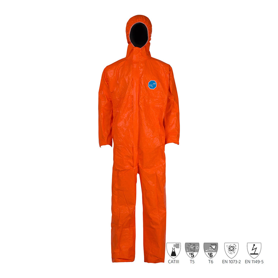 DUPONT Tyvek 500 Protective Overall Suit Orange CAT III Disposable Coverall