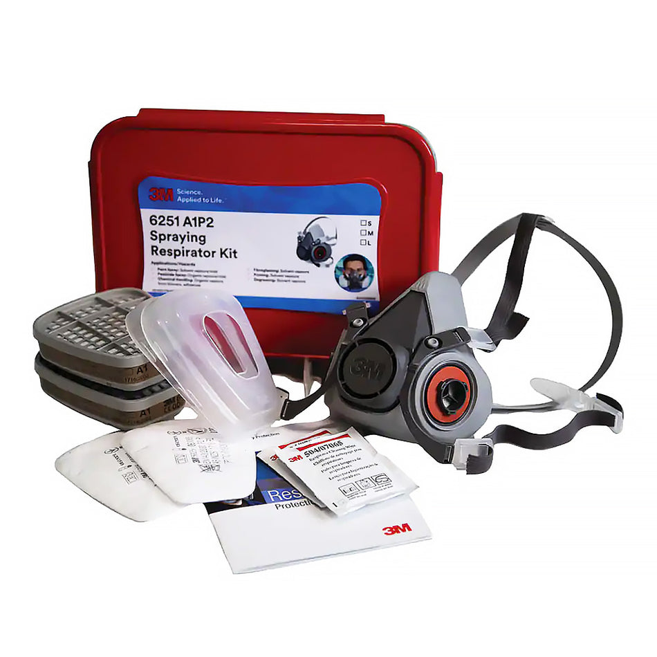 3M 6251 A1P2 Half Face Spraying Respirator Starter Kit Medium